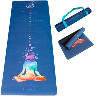 Yogamatte Naturkautschuk Mikrofaser Yogi blau