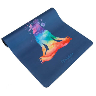 Yogamatte Naturkautschuk Mikrofaser Yogi blau