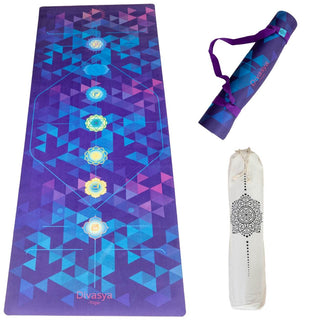 Yogamatte Naturkautschuk nachhaltig Mikrofaser rutschfest Chakra