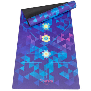 Yogamatte Naturkautschuk nachhaltig Mikrofaser rutschfest Chakra