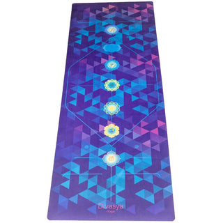 Yogamatte Naturkautschuk nachhaltig Mikrofaser rutschfest Chakra