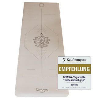 Non-slip yoga mat made of natural rubber with Japanese grip surface