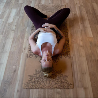 Yogamatten aus Kork Naturkautschuk Mandala Design nachhaltig