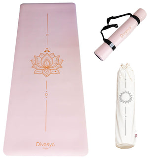 Non-slip yoga mat made of natural rubber with Japanese grip surface