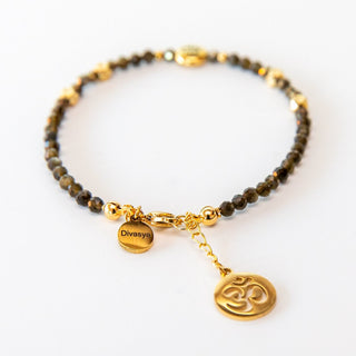 yoga Armband yoga schmuck gold obsidian Om zeichen